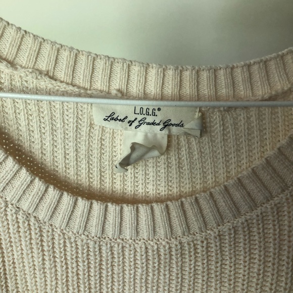 Cotton Knitted Sweater with Lacing Detail in Cream - Picture 5 of 5